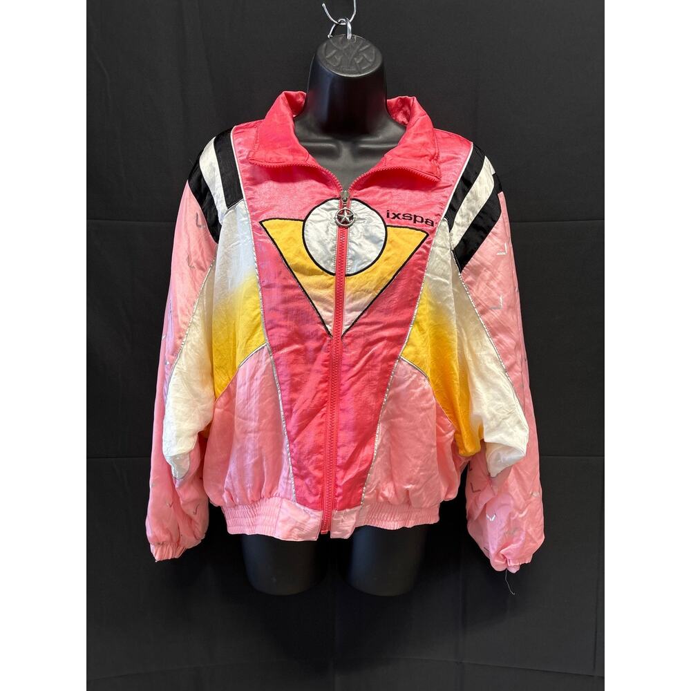Vintage 80s IXSPA Women’s Satin Track Jacket Size Small
